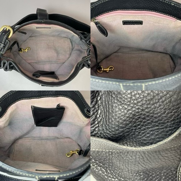 Dooney & Bourke Marchesa black pebbled leather medium gathered bag - Picture 14 of 15